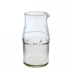 AQUA PRESSED GLASS PITCHER