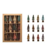 SET OF 12 BOTTLE BRUSH TREES