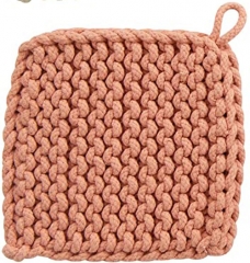 LIGHT ROSE CROCHETED POT HOLDER