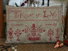 TOKEN OF LOVE REDWORK SAMPLER PILLOW