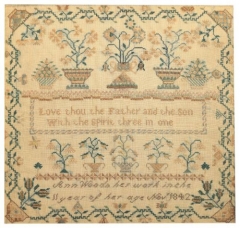 ANN WOODS 1842 ENGLISH SAMPLER REPRODUCTION Pattern