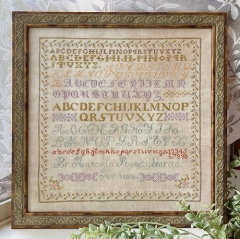 ANTONIA ROSEL Y GARCIA 1886 ANTIQUE REPRODUCTION SAMPLER