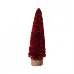 CHRISTMAS BOTTLE BRUSH TREE 4.5" x 14.75"- RED- SALE