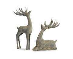 GALVANIZED DEER- SET OF 2 -SALE