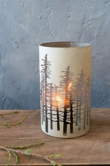 IN THE WOODS HURRICANE CANDLE HOLDER