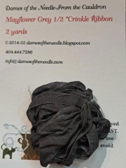 MAYFLOWER GREY 1/2" CRINKLE RIBBON