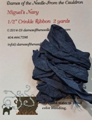 MIGUEL'S NAVY 1/2" CRINKLE RIBBON