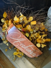 MUSTARD PENNY LEAF WREATH -SALE