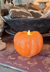 ORANGE WAX PUMPKIN LUMINARA INDOOR CANDLE