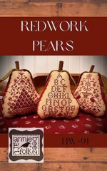 REDWORK PEARS CROSS STITCH PATTERN