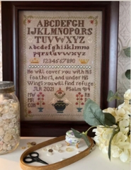 UNDER HIS WINGS CROSS STITCH SAMPLER Pattern