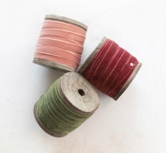 DUSTY ROSE VELVET RIBBON ON WOOD SPOOL