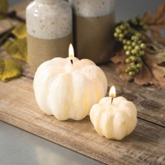 WHITE PUMPKIN CANDLE - LARGE