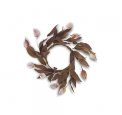 BURGUNDY AND GREEN SLEEPY SILENE EVA CANDLE RING/WREATH -SALE