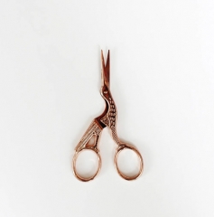 CRANE SCISSORS - ROSE GOLD COLOR - 3.5" long