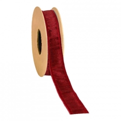 BORDEAUX DUPION RIBBON WITH WIRED EDGE - YARD