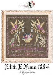 EDITH E NUNN 1884 REPRODUCTION SAMPLER