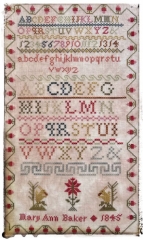 MARY ANN BAKER 1845 REPRODUCTION SAMPLER Pattern