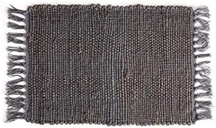 RAE WOVEN FRINGE PLACEMAT - GRAY