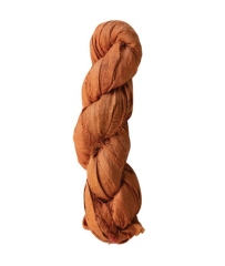 RECYCLED TORN SILK RIBBON  70 - 75 YARDS - PUMPKIN