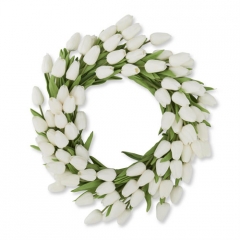 WHITE REAL TOUCH MINI TULIP WREATH