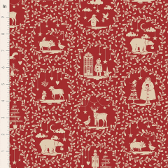 "MERRY LITTLE CHRISTMAS" Fabric by Tilda | 100625 Paperscenes Burgundy | SOLD OUT