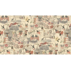 3 SISTERS AMERICANA PATRIOTIC PORCELAIN (Flag) | Half Yard Fabric | 44372-11 PREORDER
