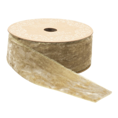 2" WIDE GOLD RAW EDGE RAYON/VELVET RIBBON - 10 Yard Spool