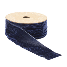 2" WIDE BLUE RAW EDGE RAYON/VELVET RIBBON - 10 Yard Spool