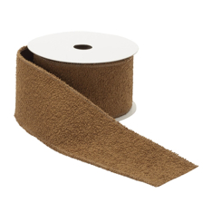 2.5" WIDE BROWN WIRED POLYESTER RIBBON - 5 Yard Spool