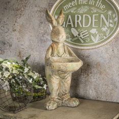 BUNNY WITH OVERALLS STATUE -SH238545