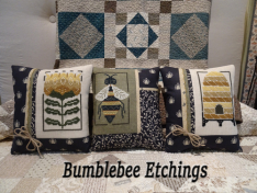 BUMBLEBEE ETCHINGS KIT with 20 count Linen - MAKES 3 PILLOWS - Includes Pattern