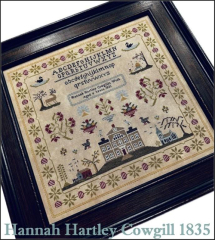 "HANNAH HARTLEY COWGILL 1835" Reproduction Sampler Pattern