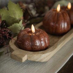 3 inch BRONZE 3D FLAME SHORT PUMPKIN CANDLE
