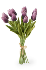 PURPLE REAL TOUCH MINI TULIP BUNDLE - 13" - 11399B -PU