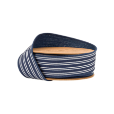 1.5" TICKING STRIPE NAVY RIBBON -SOLD BY YARD