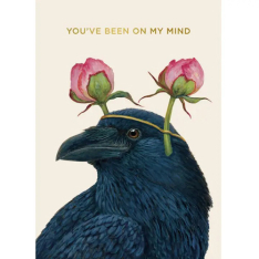 "ON MY MIND RAVEN" Greeting Card