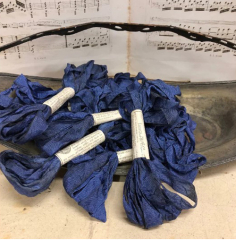 INDIGO - DISTRESSED AGED RIBBON - 5 Yards