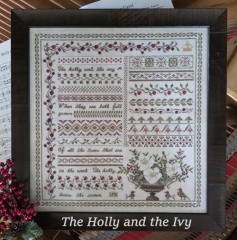 "THE HOLLY AND THE IVY" Cross Stitch Kit - 40 count linen (Includes Pattern) ~ EXCLUSIVE ~ PREORDER