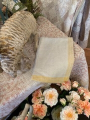 BEIGE YELLOW LINEN TOWEL