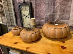 METAL PUMPKINS SET OF 3