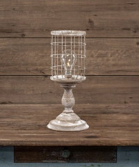 WHITE PEDESTAL BASKET LIGHT